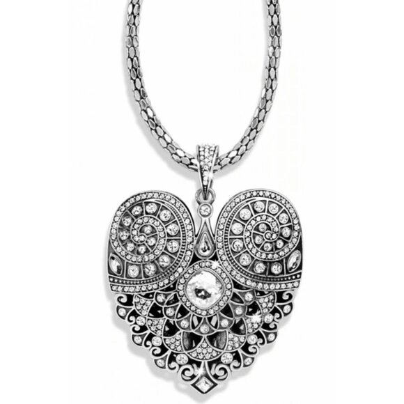 Brighton Jewelry - Brighton Mumtaz Large Heart Convertible Silver Adjustable Necklace